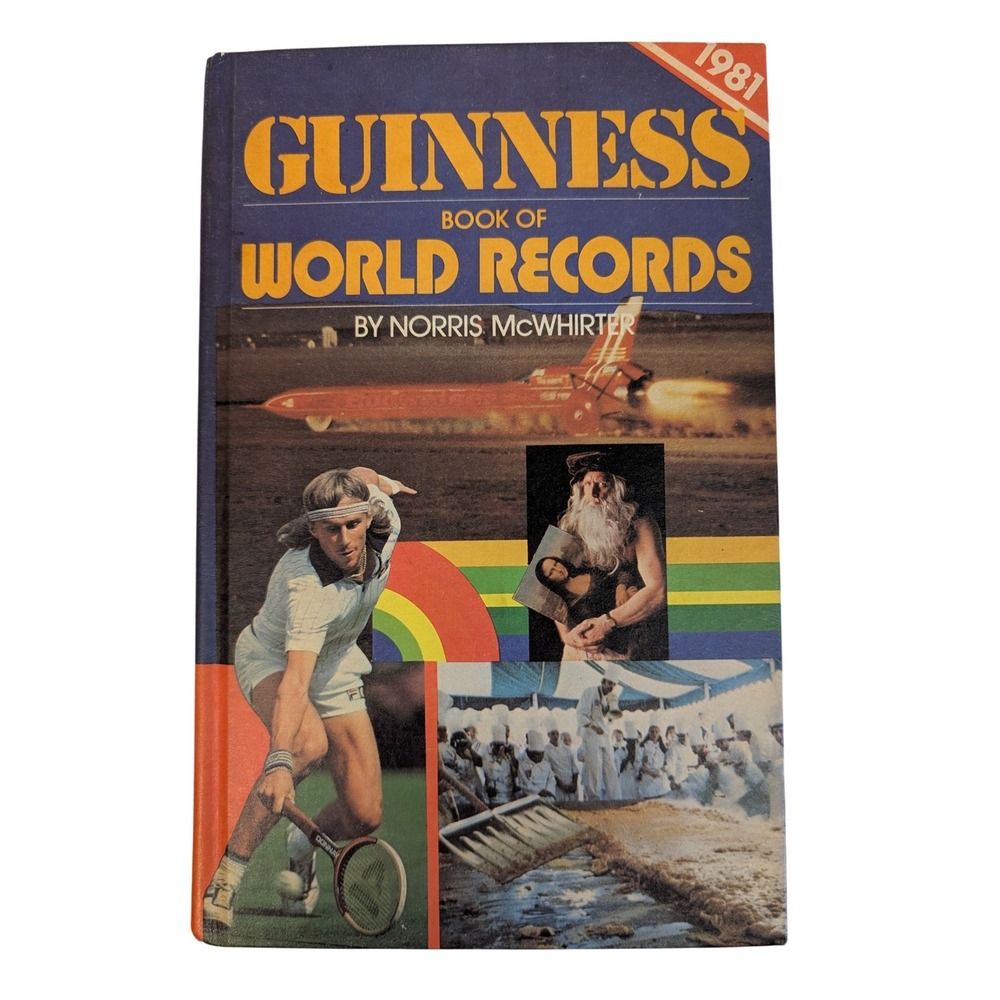 EUC Vintage 1981 Guinness Book of World Records Hardcover 80's Trivia Facts